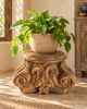 Vintage Hand-Carved Wooden Pillar Base