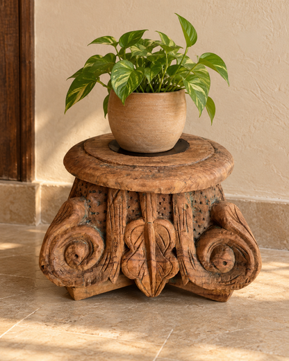 Antique Indian Wooden Architectural Base