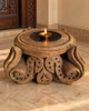 Old Hand-Carved Wooden Base