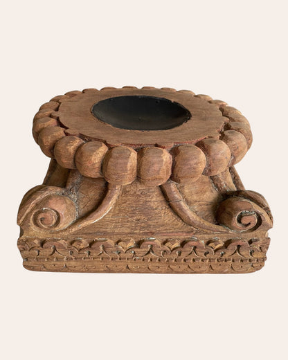 Hand-Carved Vintage Wood Display Base