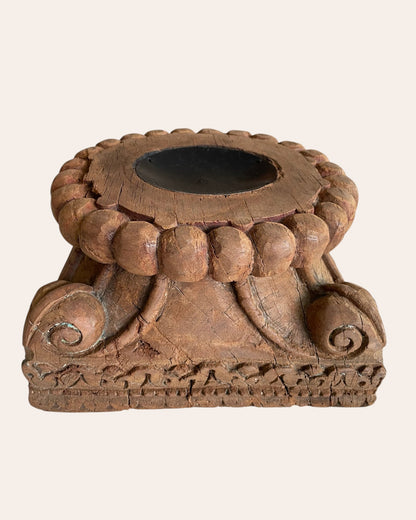 Hand-Carved Vintage Wood Display Base