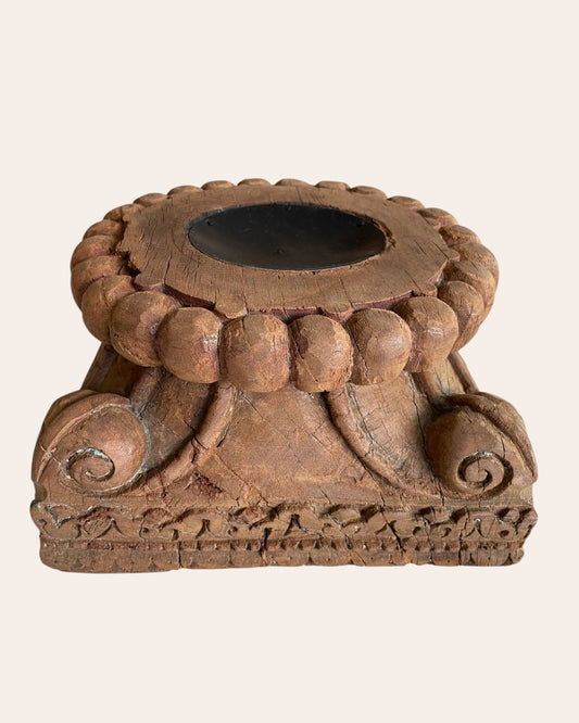 Hand-Carved Vintage Wood Display Base