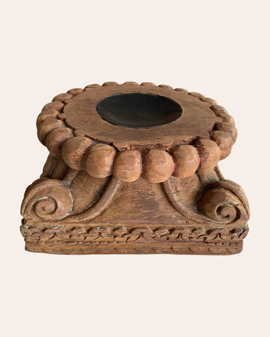 Hand-Carved Vintage Wood Display Base