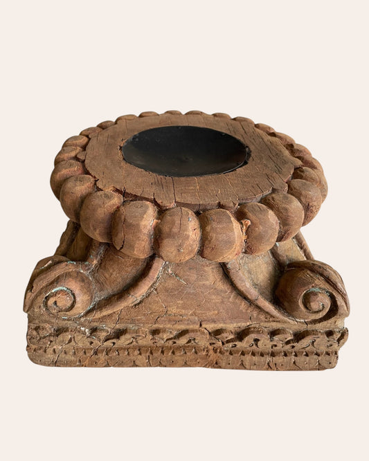Hand-Carved Vintage Wood Display Base