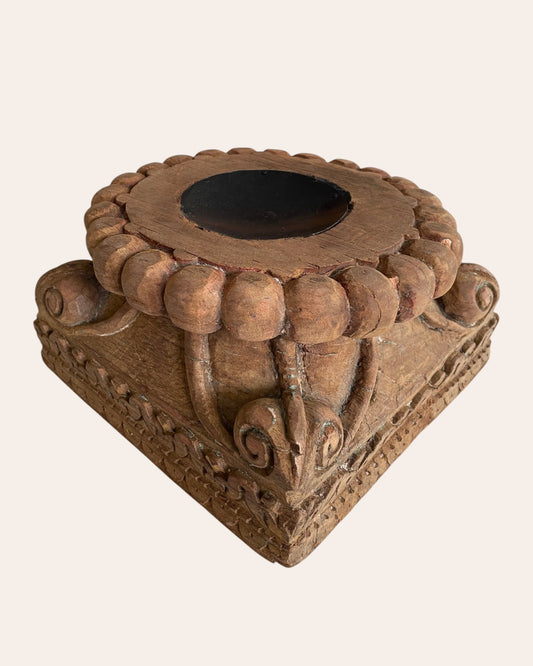 Hand-Carved Vintage Wood Display Base
