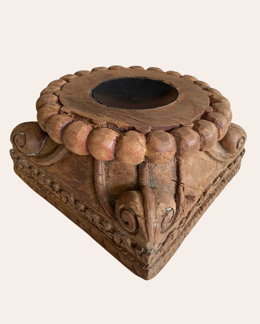 Hand-Carved Vintage Wood Display Base