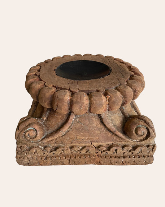 Hand-Carved Vintage Wood Display Base