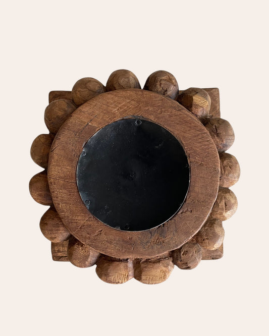 Vintage Hand-Carved Wooden Pillar Base – Multi-Purpose Decor Stand