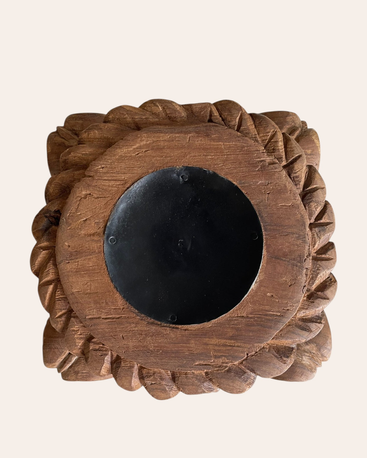 vintage hand-carved wooden pillar base stand