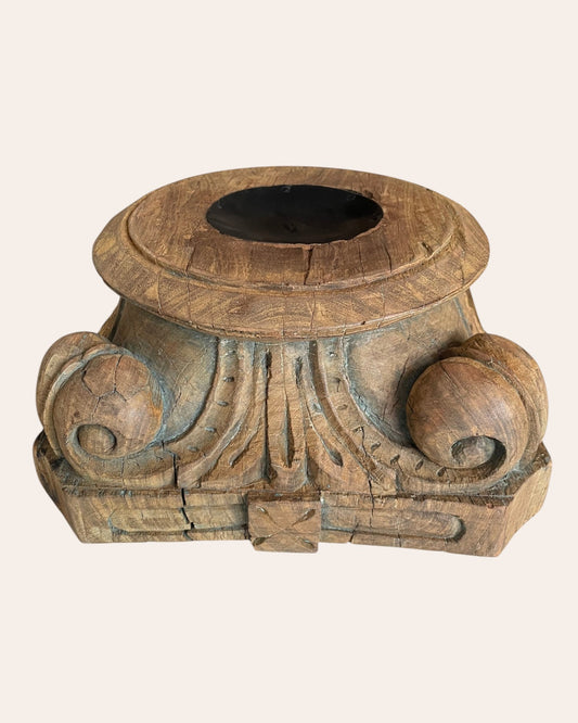 Antique Hand-Carved Wood Stand - Diya / Plant / Statue