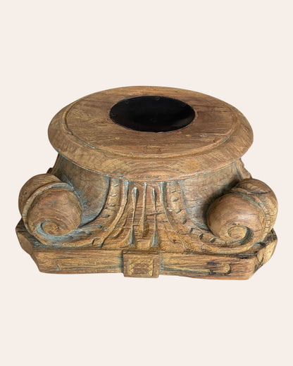 Antique Hand-Carved Wood Stand - Diya / Plant / Statue
