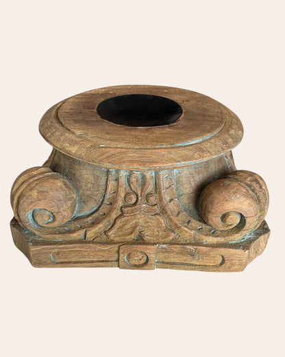 Antique Hand-Carved Wood Stand - Diya / Plant / Statue