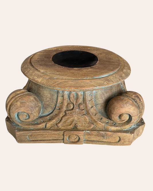 Antique Hand-Carved Wood Stand - Diya / Plant / Statue