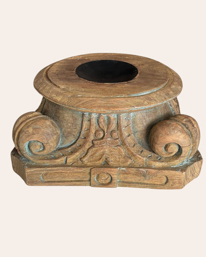 Antique Hand-Carved Wood Stand - Diya / Plant / Statue