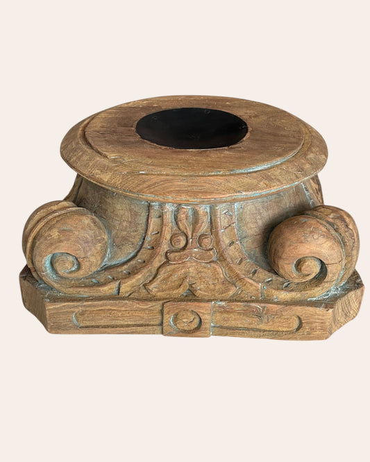 Antique Hand-Carved Wood Stand - Diya / Plant / Statue