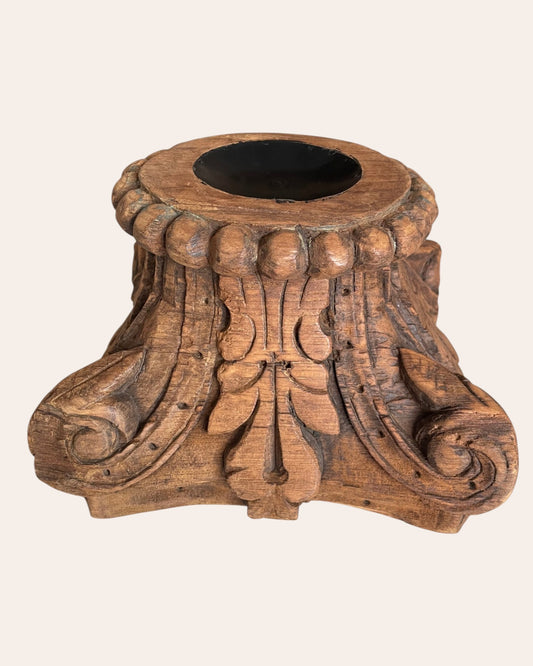 Antique Wooden Decorative Candle Holder / Plant Holder