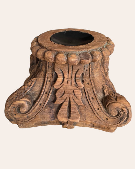 Antique Wooden Decorative Candle Holder / Plant Holder