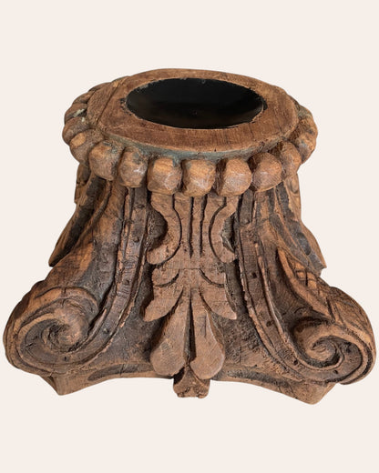 Antique Wooden Decorative Candle Holder / Plant Holder