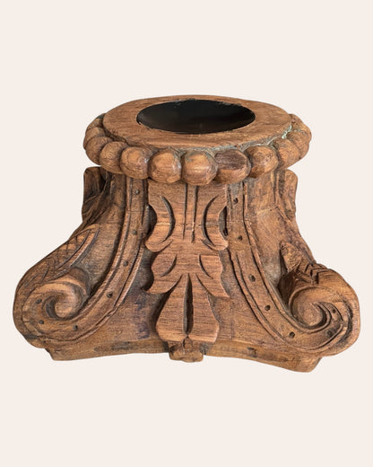 Antique Wooden Decorative Candle Holder / Plant Holder