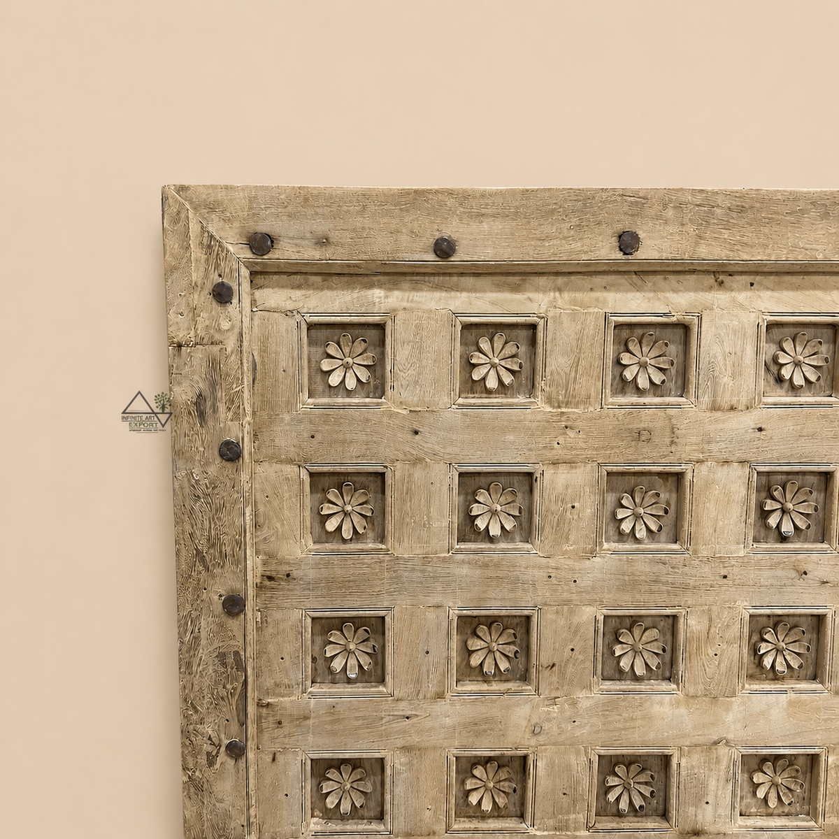 hand-carved floral wall décor panel