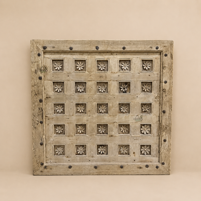 Hand-Carved Floral Wall Décor Panel