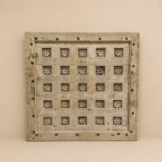 Hand-Carved Floral Wall Décor Panel