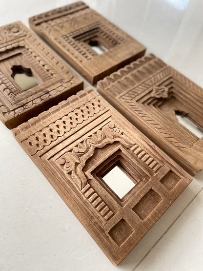 Carved Wooden Mirror Frame (Set of 4)