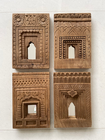 Carved Wooden Mirror Frame (Set of 4)