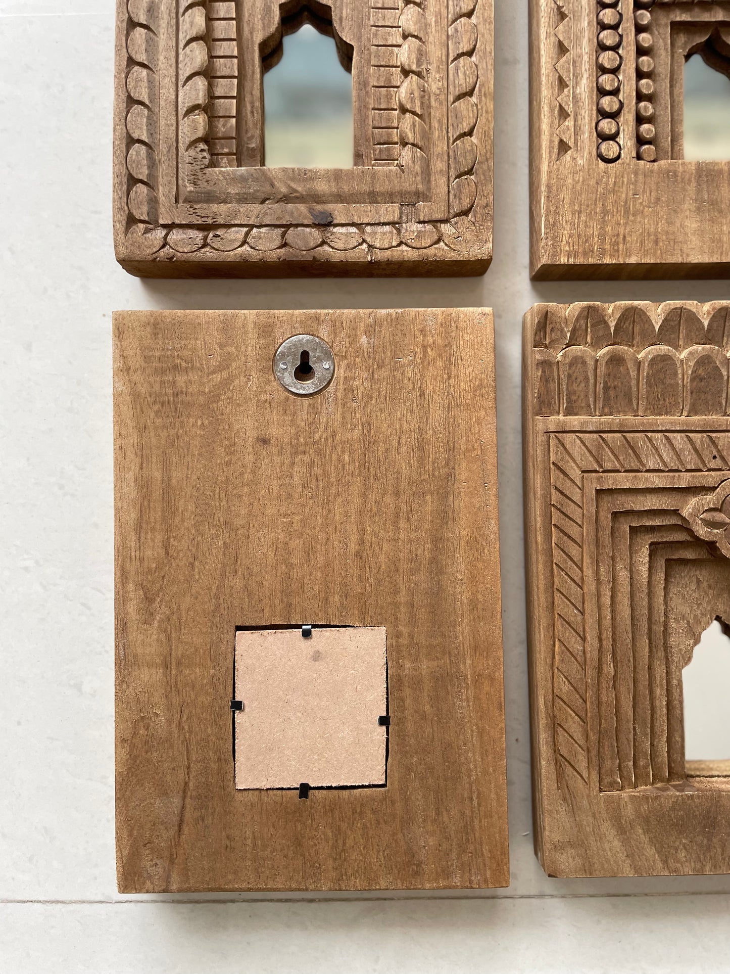 carved wooden mirror frame (set of 4)