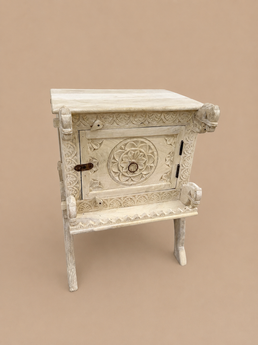 Royal Horse Motif Bedside Table Set of 2