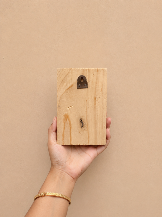 Handcrafted Floral Wooden Wall Hook Set of 2 – Natural & Bleach