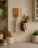 Handcrafted Floral Wooden Wall Hook Set of 2 – Natural & Bleach