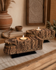 Vintage Hand-Carved Wooden Candle Holders on Iron Stands – Set of 2