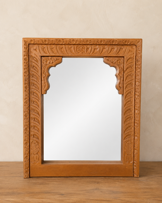 Handcrafted Carved Wooden Wall Mirror Frame