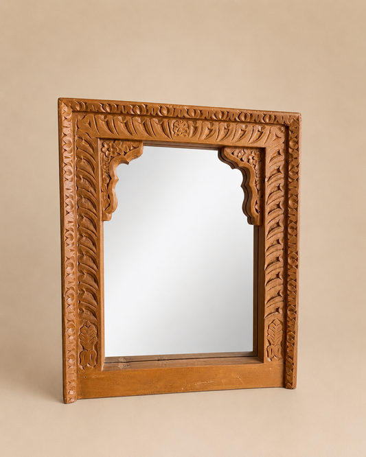 Handcrafted Carved Wooden Wall Mirror Frame