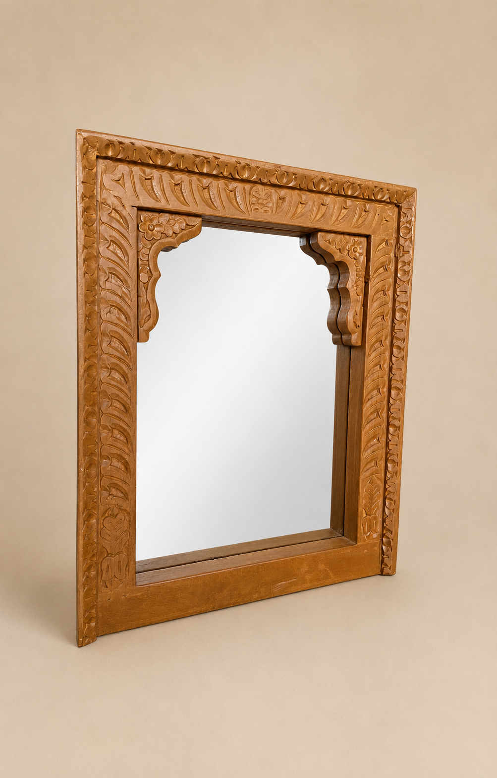handcrafted carved wooden wall mirror frame