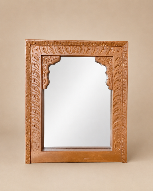 Handcrafted Carved Wooden Wall Mirror Frame