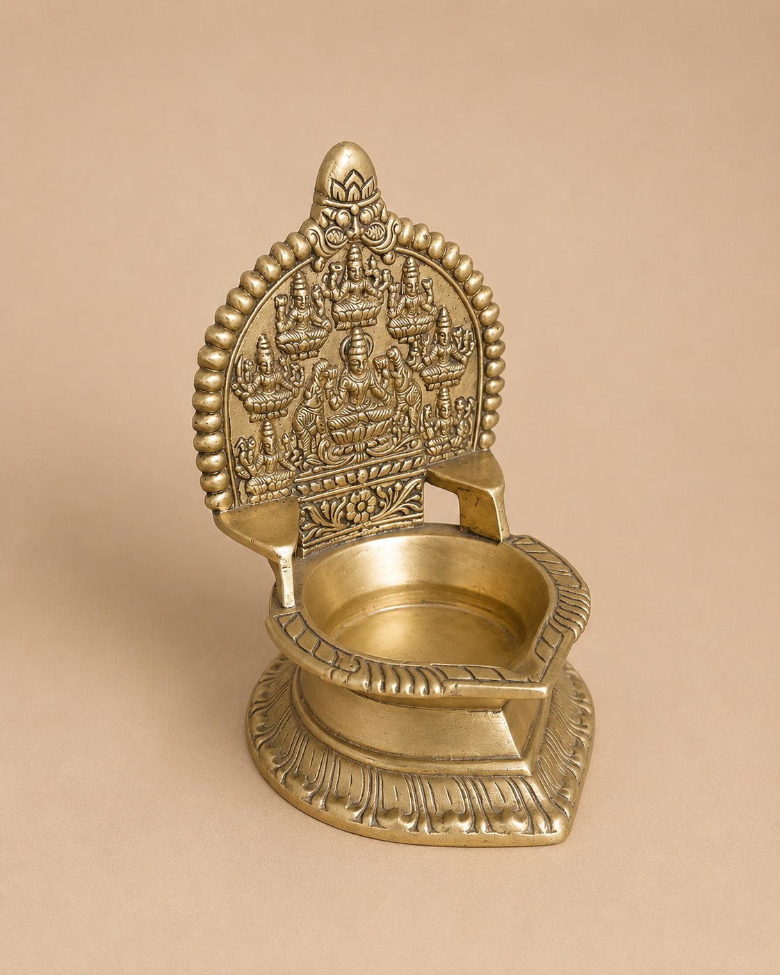 handcrafted ashta lakshmi brass diya | traditional oil lamp for home temple & pooja