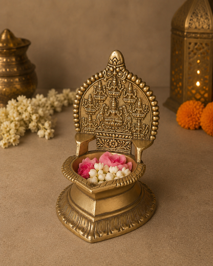 Handcrafted Ashta Lakshmi Brass Diya | Traditional Oil Lamp for Home Temple & Pooja