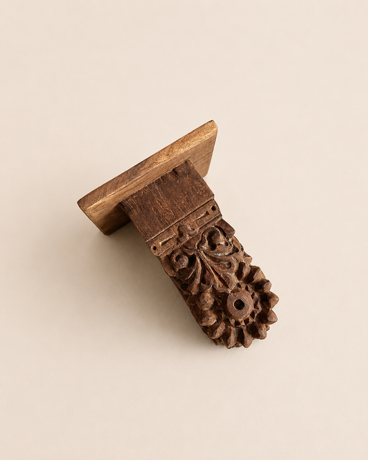Hand-Carved Wooden Wall Bracket Shelf