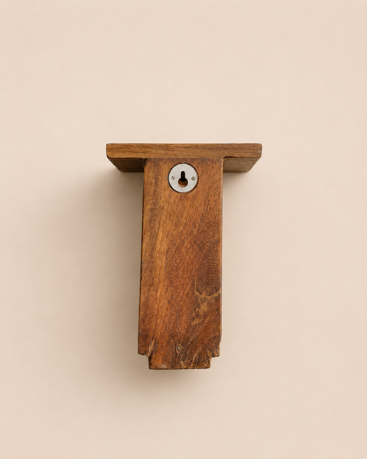 Hand-Carved Wooden Wall Bracket Shelf