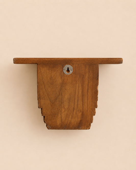 Handcrafted Teak Wood Carved Wall Shelf