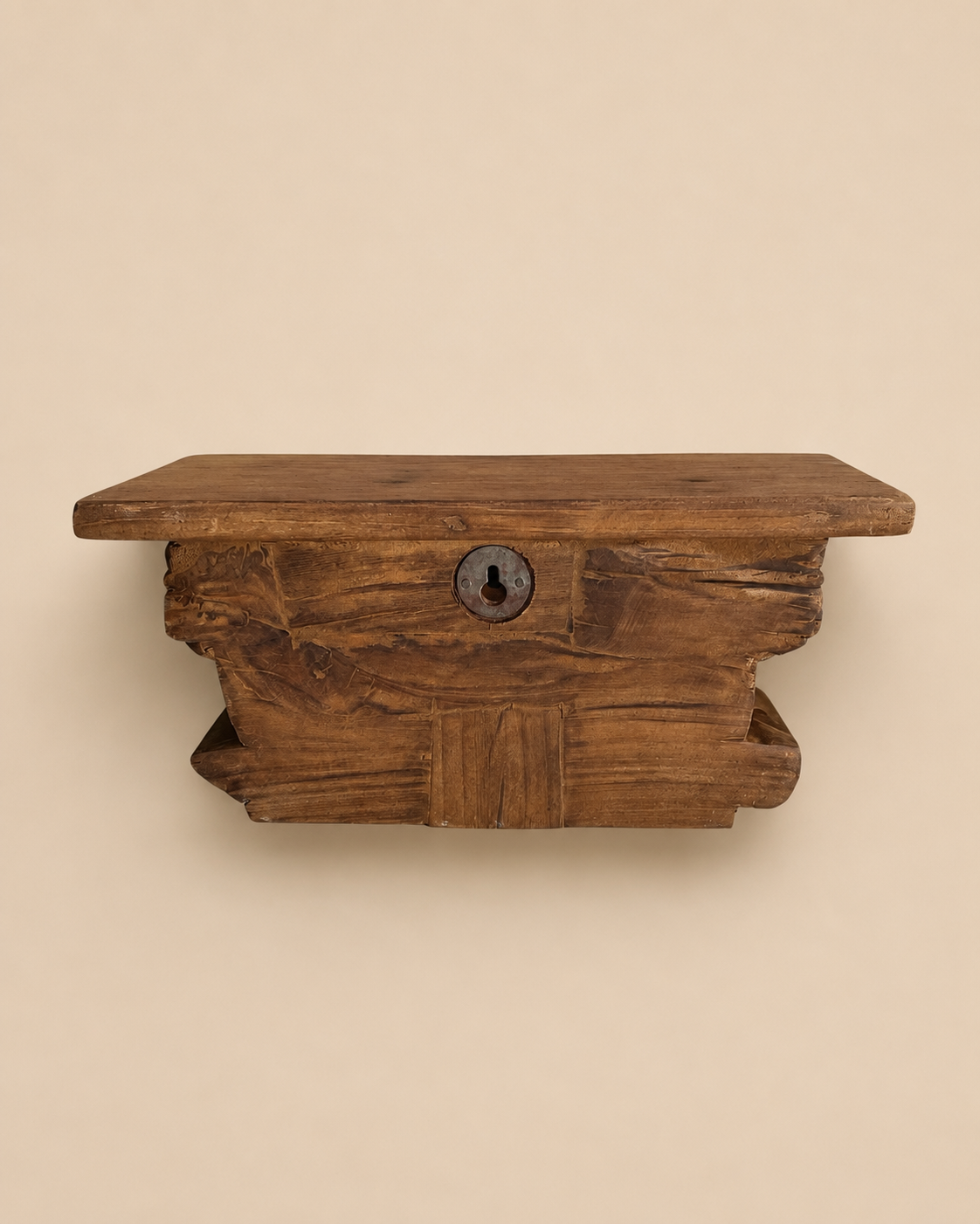 antique teak wood hand carved wall shelf | vintage temple style display shelf