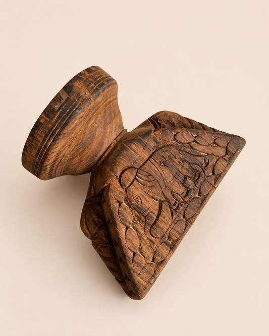 Vintage Teak Wood Decorative Candle Holder
