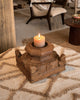 Hand-Carved Gujarat Pillar Base Candle Stand