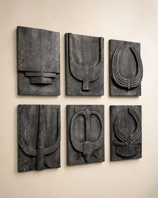 Naga Inspired Carved Wood Wall Panel - Set of 6 / Naga Door Panels