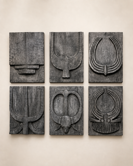 Naga Inspired Carved Wood Wall Panel - Set of 6 / Naga Door Panels