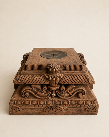 Authentic Gujarat Architectural Pillar Base Candle Holder