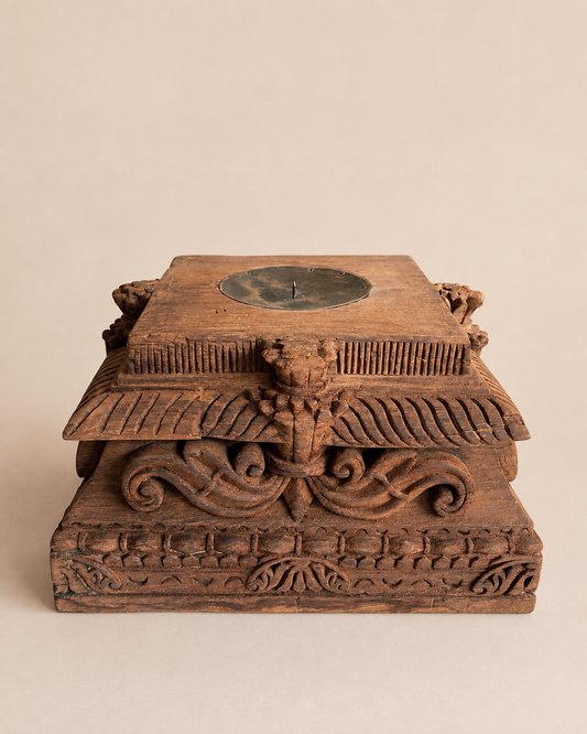 Authentic Gujarat Architectural Pillar Base Candle Holder