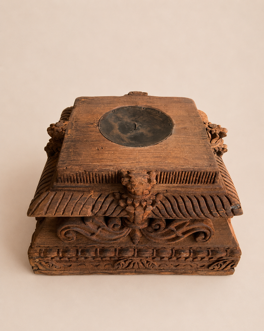 Authentic Gujarat Architectural Pillar Base Candle Holder